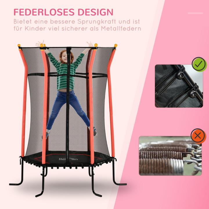 Produktbild Homcom Kindertrampolin Stahl, Kunststoff Rot (163.50 cm)