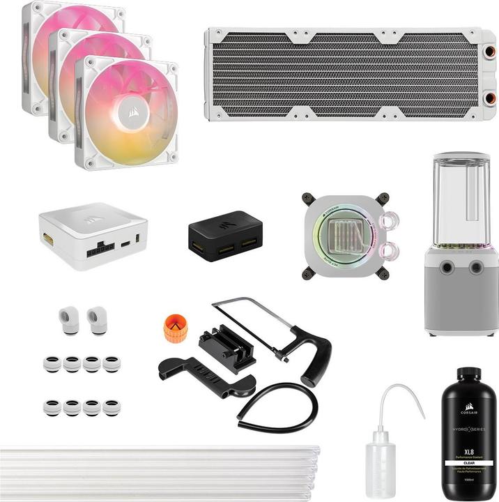 Productafbeelding Corsair Hydro X Series iCUE LINK XH505i RGB Custom Cooling Kit - White