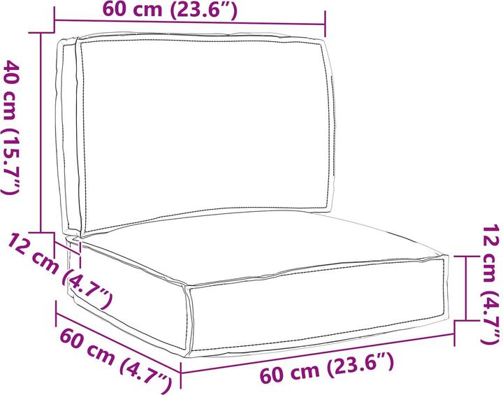Actual product image vidaXL Pallet cushions (60 x 60 cm)