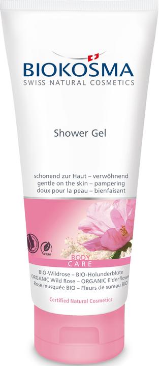 Biokosma SHOWER GEL Rose sauvage bio - Fleurs de sureau bio (200 ml)