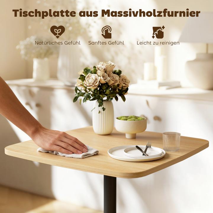 Actual product image Homcom Esstisch MDF, Stahl Naturholz (60 x 60 x 75 cm)