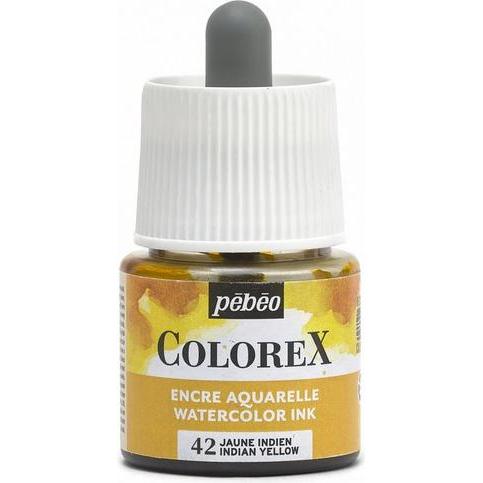 Pebeo, Künstlerfarbe + Bastelfarbe, Colorex Wassertinte (indisches Gelb, 45 ml)