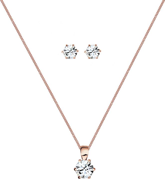 Immagine prodotto Elli Collana di cristallo, orecchini di cristallo (Argento 925 Oro rosa)