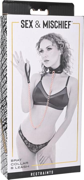 Produktbild Sportsheets Sex And Mischief Brat Collar And Leash Sexalsbänder Black 90 cm