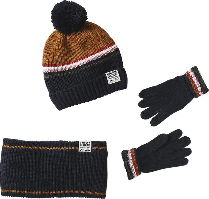 Actual product image Vertbaudet Jungen-Set: Mütze, Rundschal & Handschuhe, Streifen (152, 164)