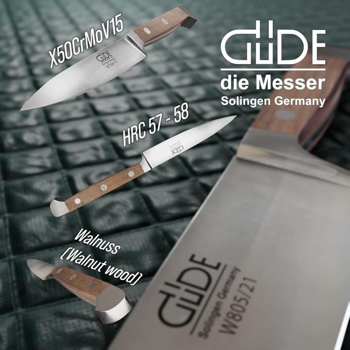 Produktbild Güde Spickmesser, geschmiedet, Doppelkropf,: Griff Walnussholz (10 cm)