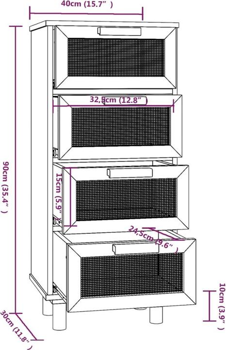 Produktbild vidaXL Zoey (40 x 40 x 90 cm)