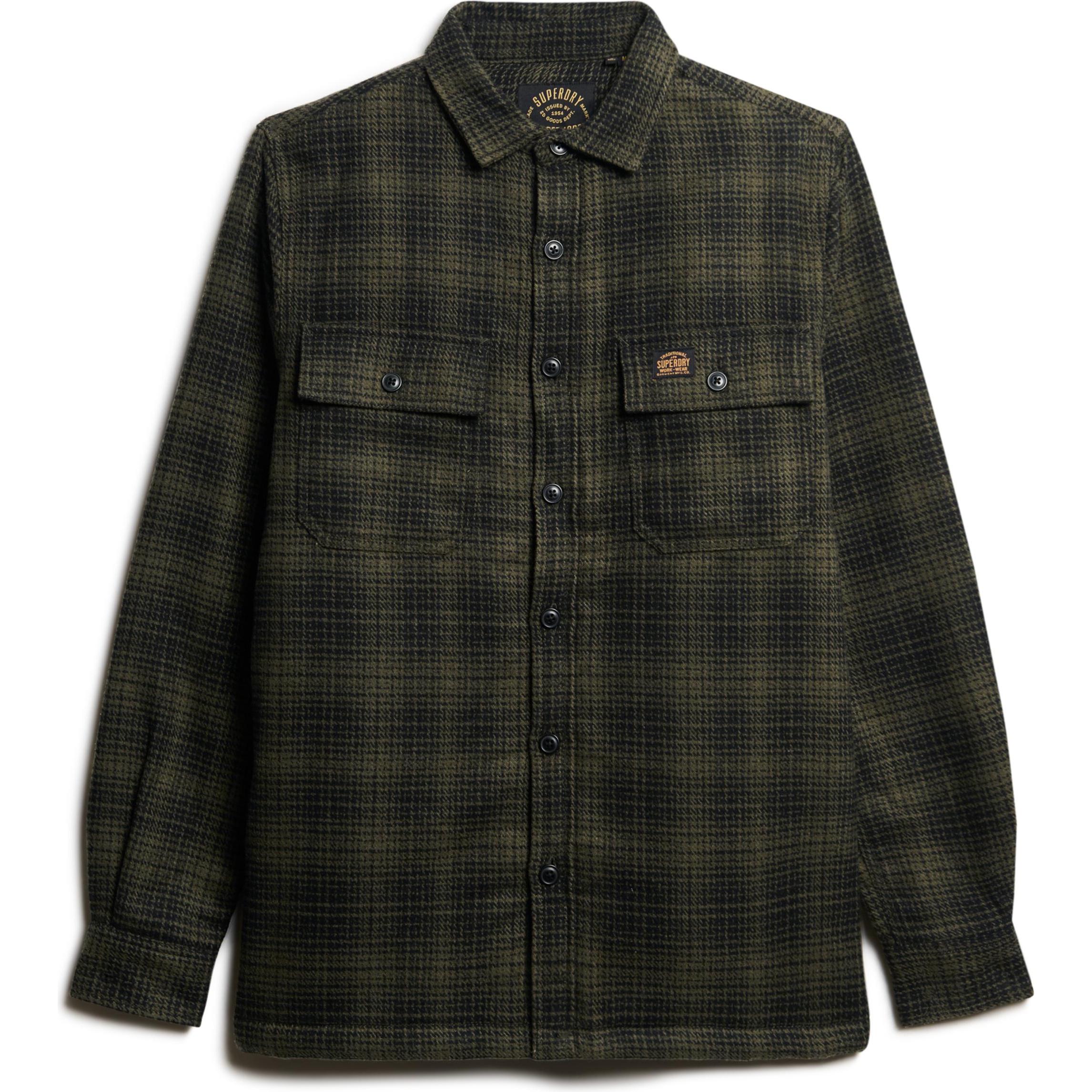 Superdry, Herren, Hemd, hemd woo mier, Grün, (L)