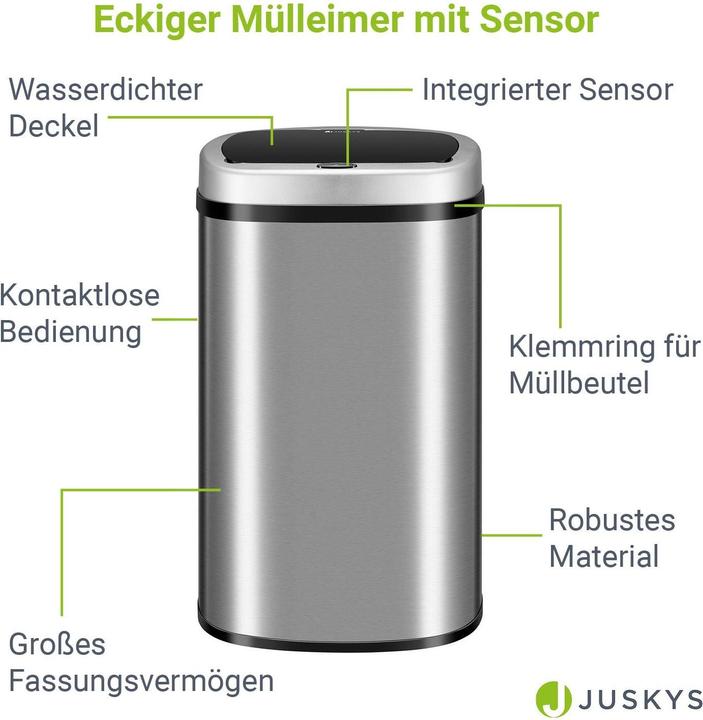 Image du produit Juskys Automatischer Mülleimer mit Sensor (60 l)