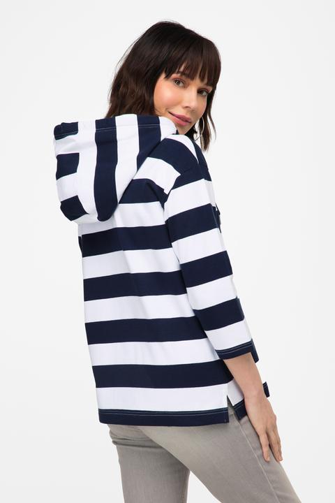 Image du produit Laurasøn Hoodie, Blockstreifen, Kapuze, 3/4-Ärmel (XL)