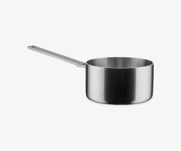 Produktbild Alessi Stielkasserolle CONVIVIO silberfarben (Kochtopf, Stielkasserolle, Aluminium, Edelstahl, 16 x 9 cm)