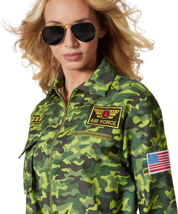 Produktbild tectake Damenkostüm Jet Fighter Pilot Camouflage (L)
