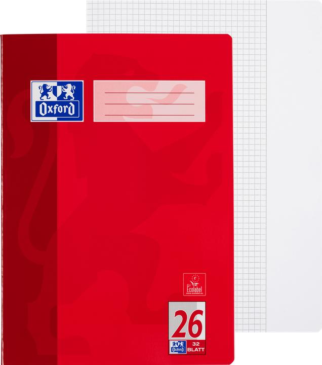 Produktbild Oxford Schulheft, A4, Lineatur 26 (A4, Kariert, Harter Einband)