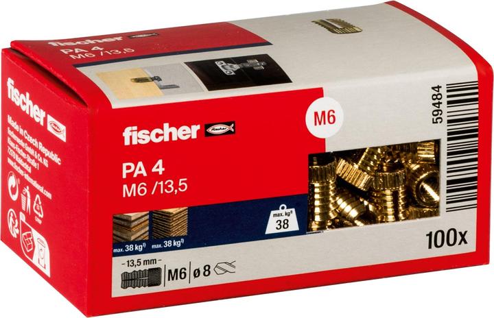 Produktbild Fischer Messingdübel PA 4 M6/13,5 (100 Stk.)