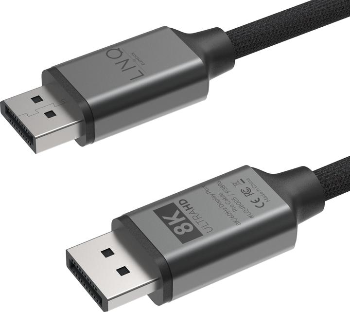Actual product image LINQ Connects DisplayPort male -> DisplayPort male LQ48025 grey (2 m)