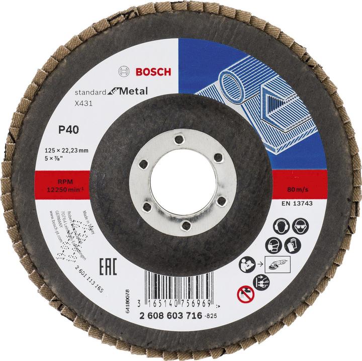 Actual product image Bosch Professional Zubehör Flap disc X431. Standard for Metal 125 x 22.23 mm. 40 (40)