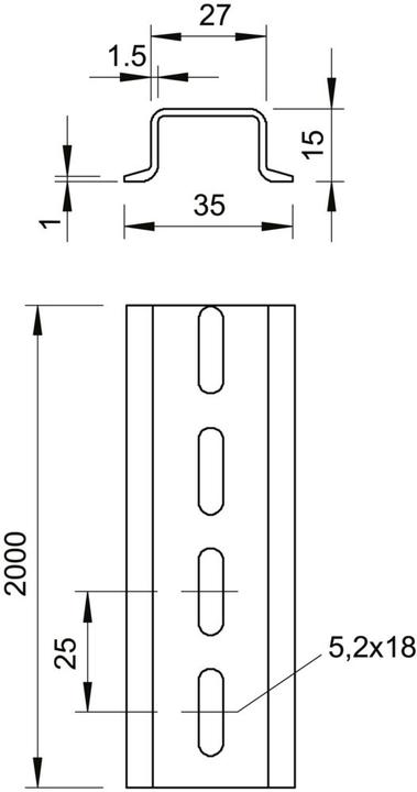 Actual product image OBO Bettermann top-hat rail