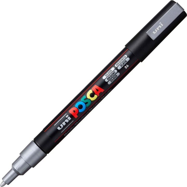 Actual product image Posca Marker PC-3M round tip (Silver, 1.30 mm, 1 x)