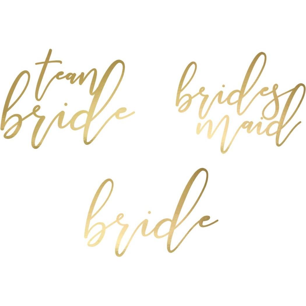 Partydeco Tatouages temporaires - Bachelorette party doré