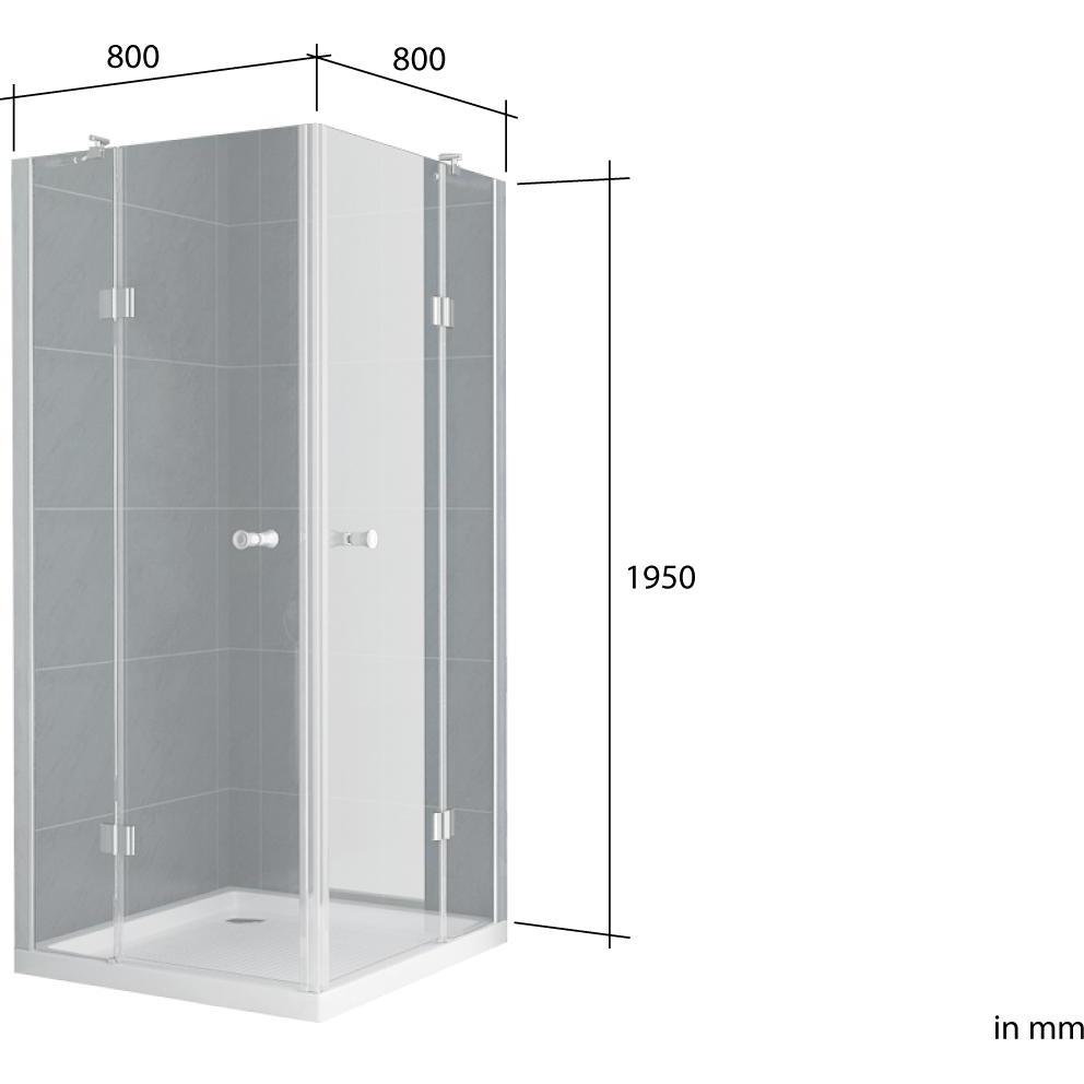 Thumbnail - Jet-Line, Duschkabine + Duschwand, Glasdusche NEAPEL Klarglas (80 cm, 80 cm, 195 cm)