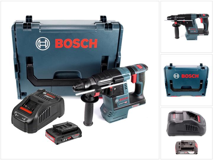 Bosch Professional Bosch GBH 18V-26 Akku Bohrhammer 18V 2,6J brushless SDS plus + 1x Akku 2,0Ah + Ladegerät + L-Boxx (Akkubetrieb)