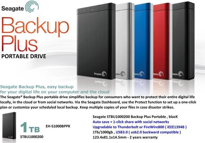 Actual product image Seagate Backup Plus Portable (1 TB)