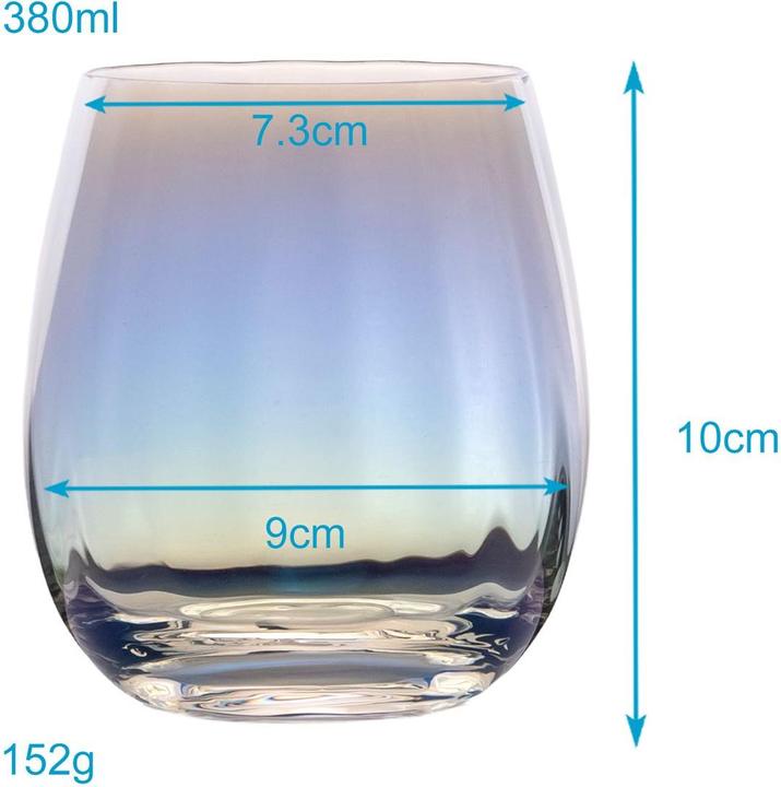 Produktbild Intirilife Trinkglas Set Regenbogen Schimmer Wellenform (0.38 l, 2 x)