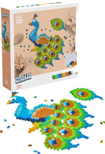 Produktbild Plus-Plus 800 Kreativ Bausteine Puzzle Pfau (800 Teile)