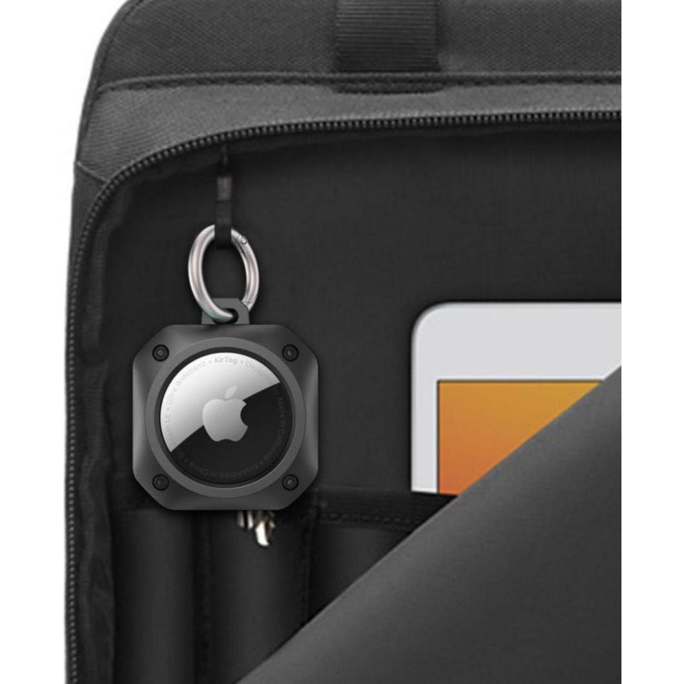 Thumbnail - Tech-Protect Rough Pro case for Apple AirTag with ring - black, Tracker Zubehör, Schwarz
