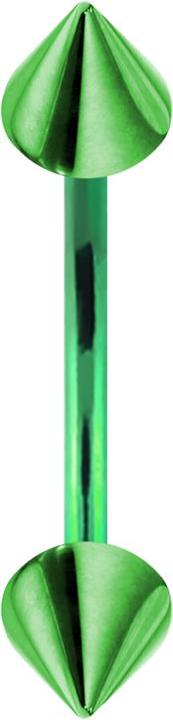Actual product image Star Piercing Micro banana green with two cones (without brass, Titanium)