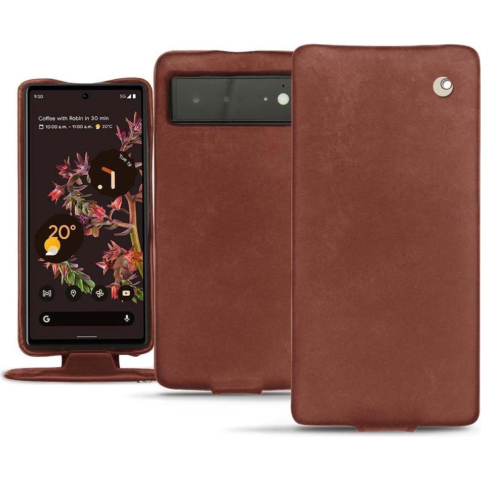 Noreve Lederschutzhülle vertikal (Google Pixel 6), Smartphone Hülle, Rot