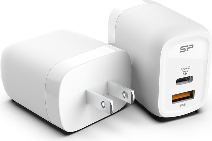 Produktbild Silicon Power charger USB-C - USB QM25, white (30 W, 2 Ports)