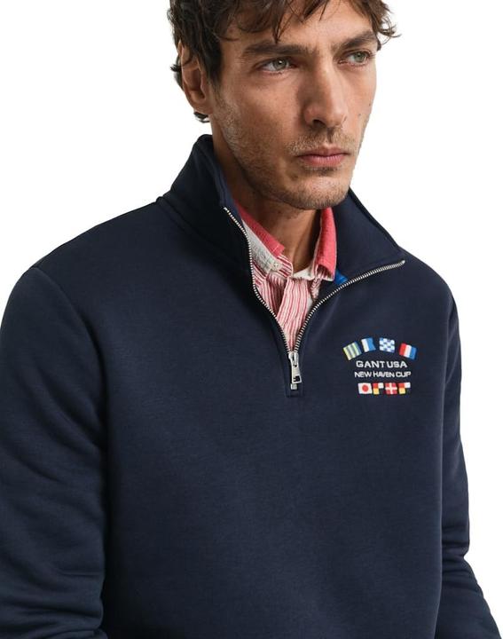 Produktbild GANT Graphic Sweatshirt met halve rits voor heren, evening blue, S (S)