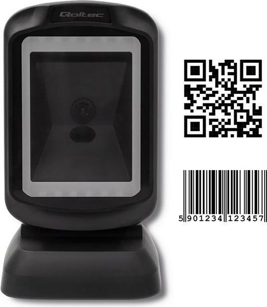 Immagine prodotto Qoltec 50864 Lettore di codici a barre Lettore di codici a barre fisso 1D/2D LED (Codici a barre 1D, Codici a barre 2D)