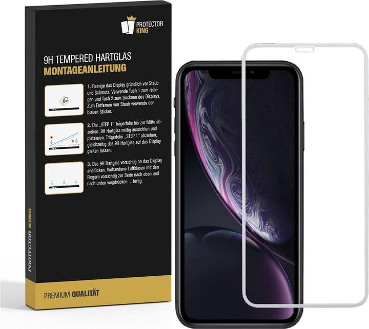 Produktbild Protectorking 1x echtes Tempered 9H Panzerhartglas 3D KLAR (1 Stk., Apple iPhone XR)
