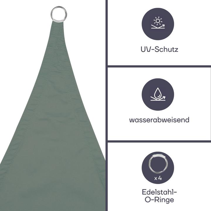 Image du produit Perel VOILE DE SOLEIL - TRIANGULAIRE - 3.6 x 3.6 x 3.6 m - COULEUR : GRIS VERT (360 x 360 cm)