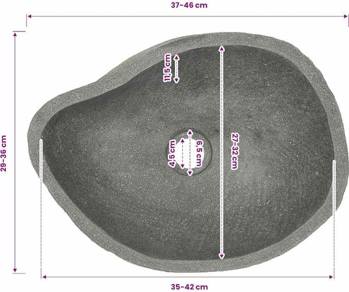 Actual product image vidaXL Becken (360 mm, 460 mm)