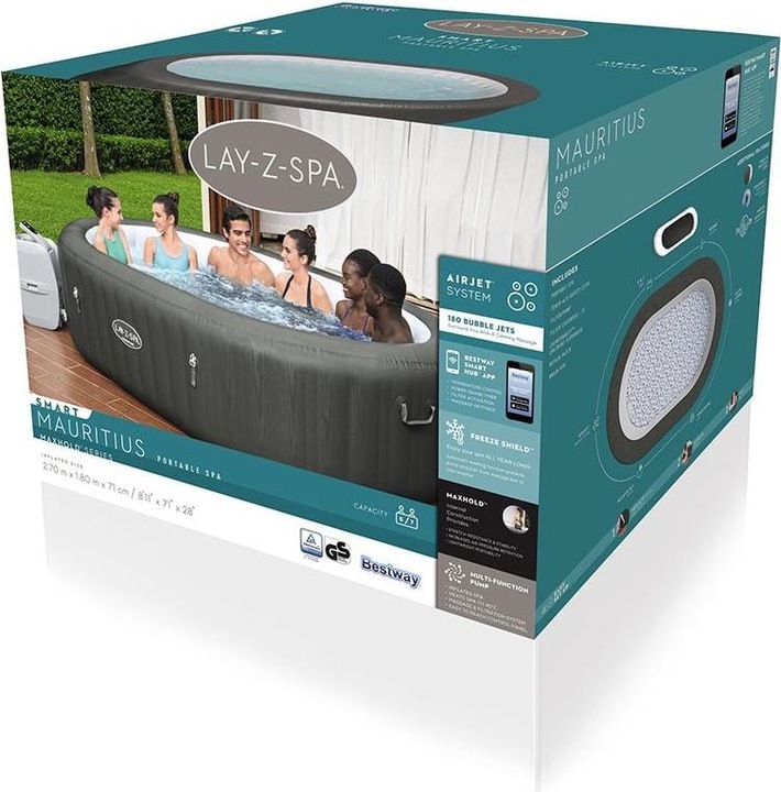 Produktbild Bestway Whirlpool LAY-Z-SPA XXL Mauritius AirJet 270 x 180 x 71 cm (7 Pers.)