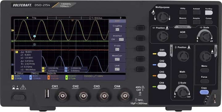 Actual product image Voltcraft Digital oscilloscope (CAT II 600V)