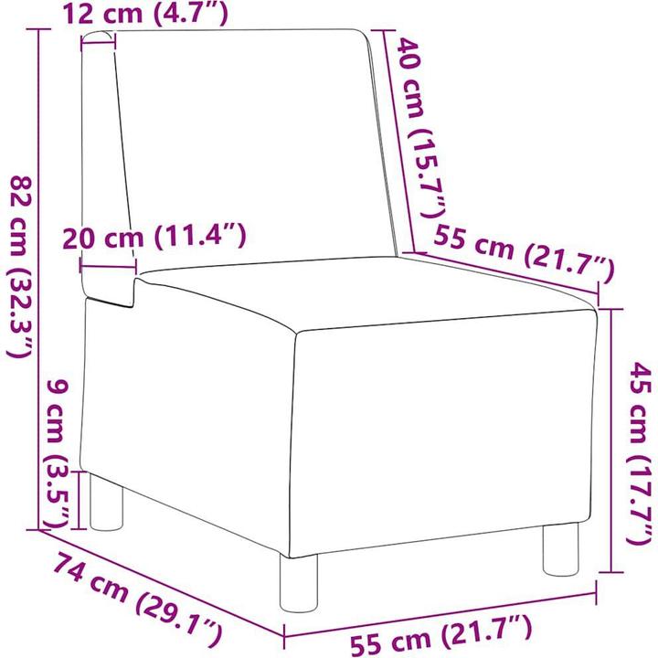 Produktbild vidaXL Modulsofa ohne Armlehnen