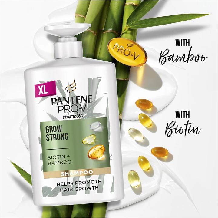 Actual product image Pantene Pro-V Miracles Grow Strong Shampoo - 1000 ml, for Dry and Damaged Hair with Breakage Tendenc (Liquid shampoo, 1000 ml)