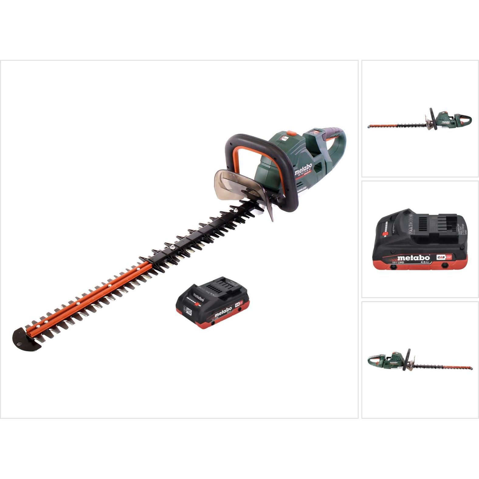 Metabo, Heckenschere, HS 18 LTX BL 65 Akku Heckenschere 18 V 60 cm Brushless + 1x Akku 4,0 Ah - ohne LadegerÃ¤t (Akkuhec...