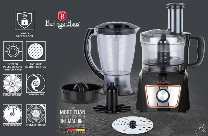Actual product image BerlingerHaus Food processor Black Rose Collection (1000 ml, 500 W)