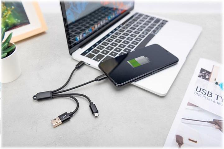Produktbild Digitus 3-in-1 Ladekabel (0.15 m, 10 W)