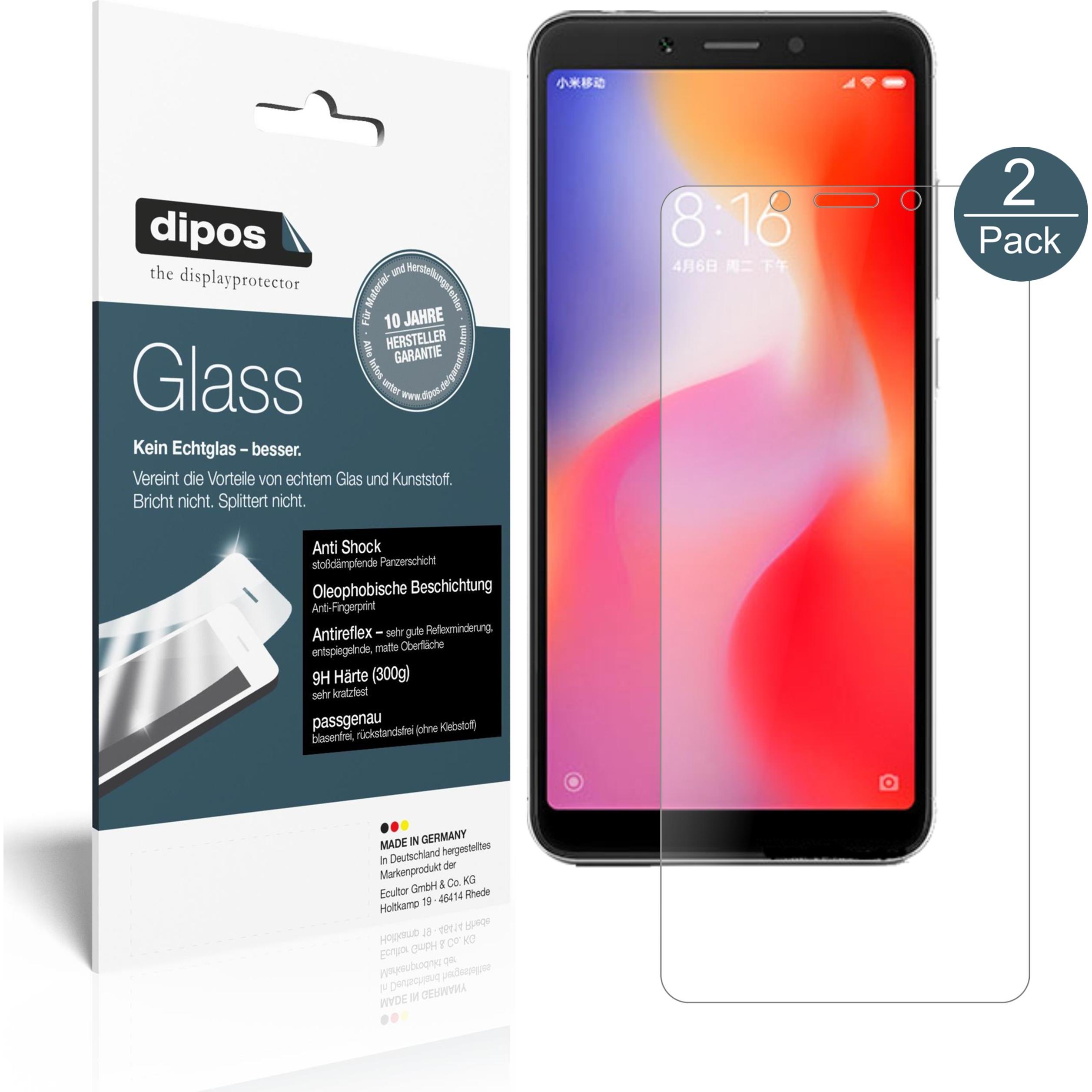 Dipos Displayschutz Anti-Shock (1 Stück, Xiaomi Redmi 6), Smartphone Schutzfolie, Transparent