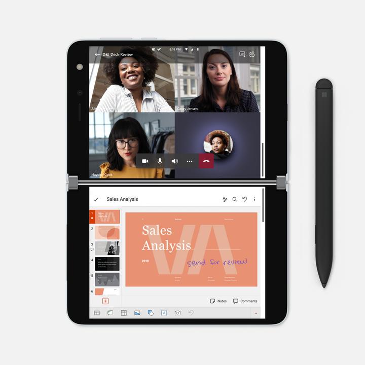 Produktbild Microsoft Surface Duo Qualcomm Snapdragon 855 5.6inch 6GB 128GB LTE Android 10 Projekt MSD (P) (128 GB, Glacier, 5.60", Dual SIM)