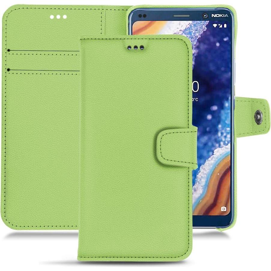 Noreve Lederschutzhülle Wallet (Nokia 9 PureView), Smartphone Hülle, Grün