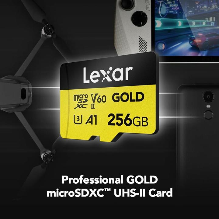 Actual product image Lexar Professional GOLD UHS-II (256 GB, microSDXC, U3, UHS-II)