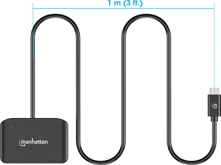 Productafbeelding Manhattan USB-C Chipkartenleser mit microSD-Slot (USB 2.0, USB-C)