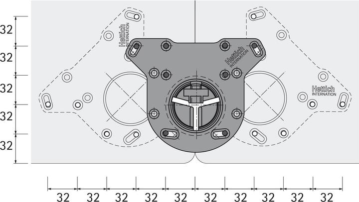 Actual product image Hettich Pied de table en sytème 32